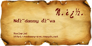 Nádassy Éva névjegykártya